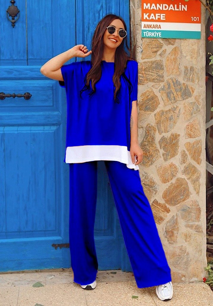 Kadın Eteği Garni Detaylı Salaş İkili Takım