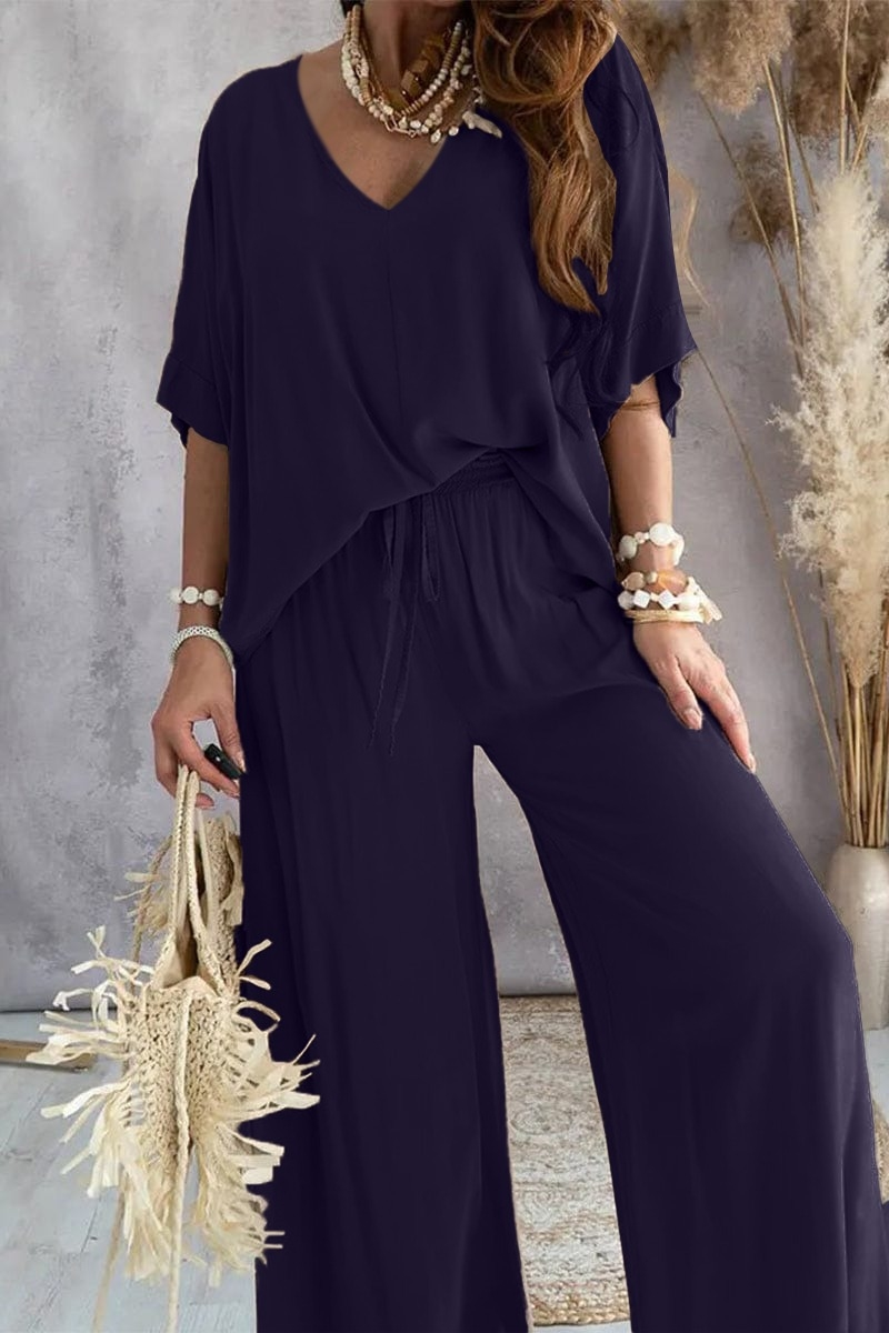 Kadın V Yaka Klasik Model İkili Takım