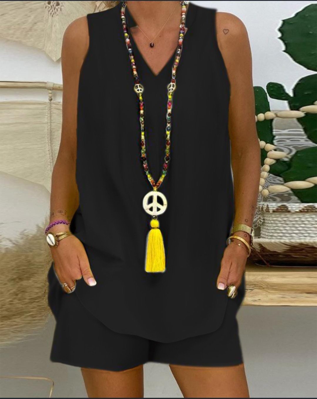 Kadın Hakim Yaka Detaylı Sandy Kumaş İkili Takım